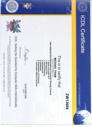ICDL Certificate