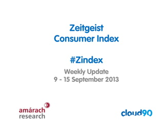 Zeitgeist
Consumer Index
#Zindex
Weekly Update
9 - 15 September 2013

 
