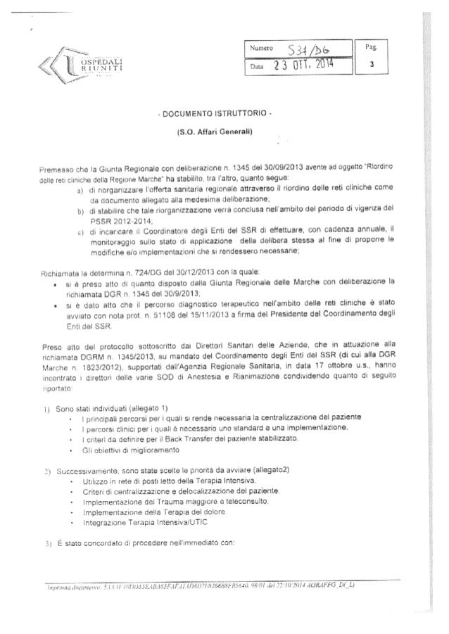 Determina Asur Marche 916 dg e allegati Attivazione Reti Cliniche D…