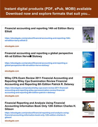 Financial accounting and reporting 14th ed Edition Barry Elliott | PDF
