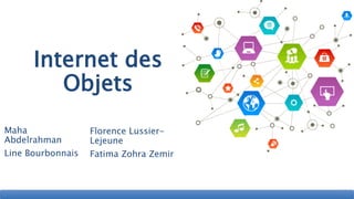 Maha
Abdelrahman
Line Bourbonnais
Internet des
Objets
Florence Lussier-
Lejeune
Fatima Zohra Zemir
 