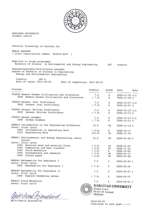 Education transcript | PDF