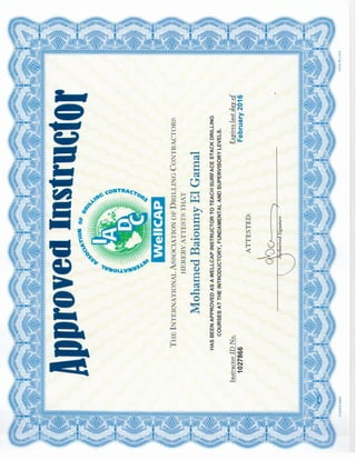 Well Cap Certificate