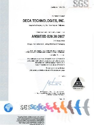 ANSI-ESD S20.20_2007 Certificate