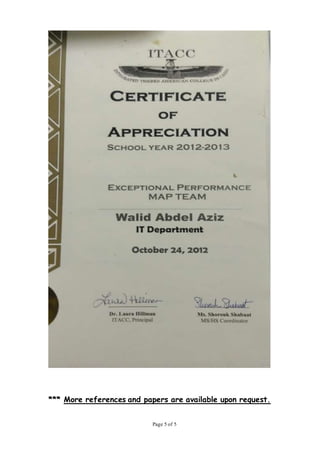 Page 5 of 5
*** More references and papers are available upon request.
 