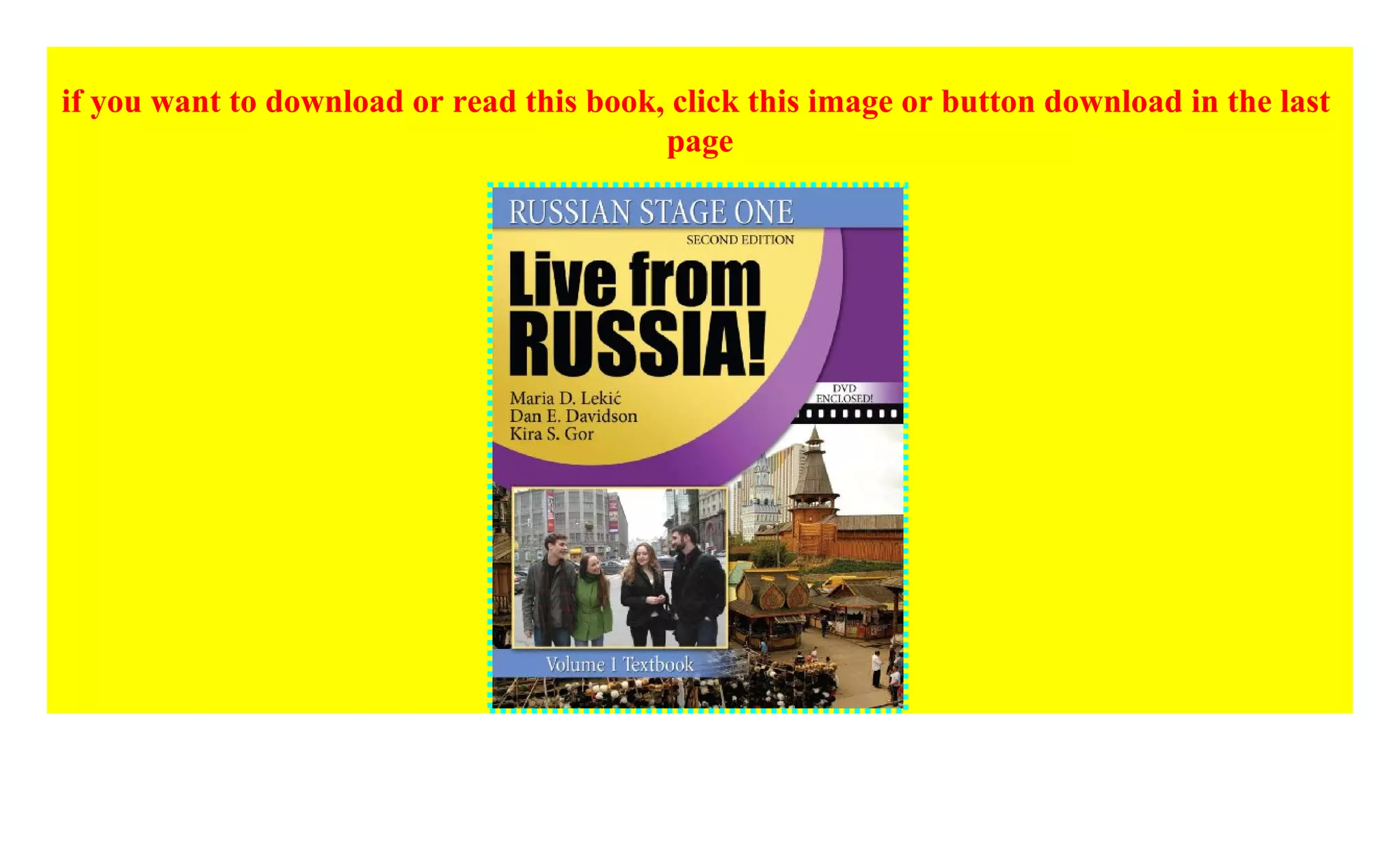 Live from Russia: Russian Stage 1 (Russian in Stages) epub$ | PDF