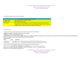An Overview of Fusion Absence Management Absence Plan Definition and ...