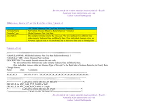 An Overview of Fusion Absence Management Absence Plan Definition and ...