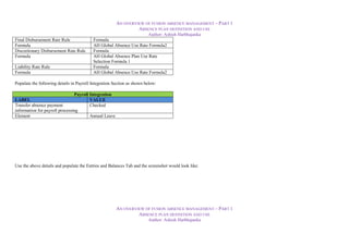 An Overview of Fusion Absence Management Absence Plan Definition and ...