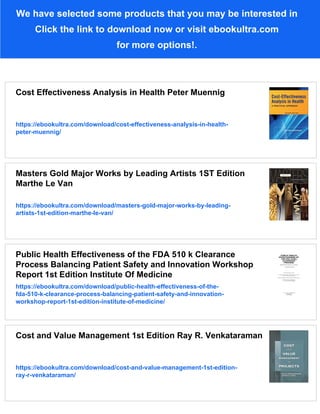 Cost Effectiveness in Health and Medicine 1st Edition Marthe R. Gold | PDF