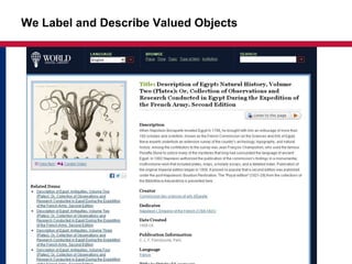 We Label and Describe Valued Objects
 