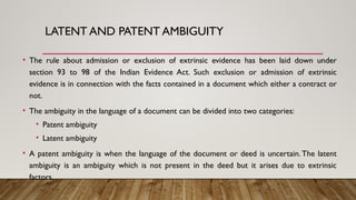EXCLUSION OF ORAL BY DOCUMENTARY EVIDENCE | PPTX