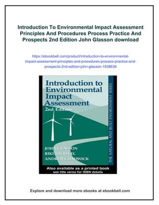 Introduction To Environmental Impact Assessment Principles And ...