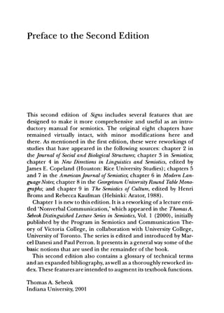 Sebeok Signs An Introduction To Semiotics 2nd Edition Thomas A Sebeok | PDF