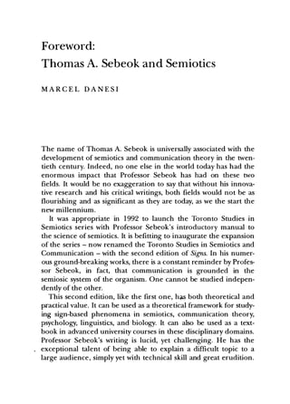 Sebeok Signs An Introduction To Semiotics 2nd Edition Thomas A Sebeok | PDF