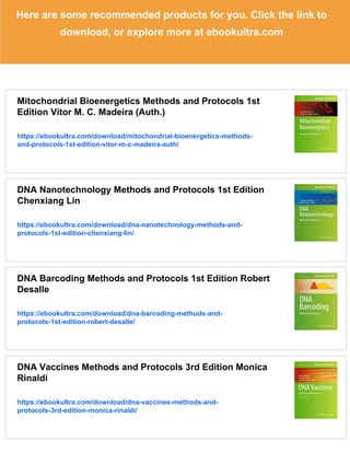 Mitochondrial DNA Methods and Protocols 1st Edition Douglas C. Wallace ...