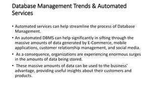 Emerging Research Trends in Database Systems: Cloud, Automation, and ...