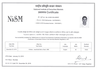 NISM Mutual Fund Certificate