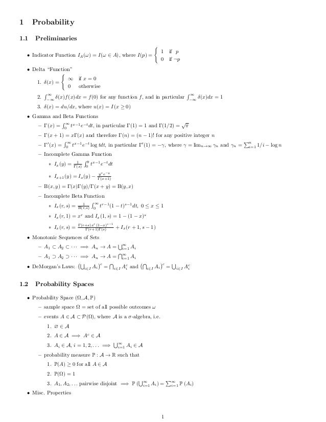 actuarial science reference sheet refernce sheet