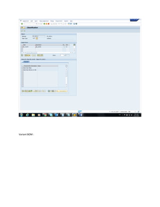 Variant BOM :
 