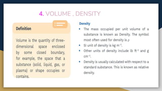 4. VOLUME , DENSITY
 