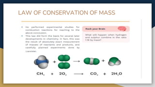 LAW OF CONSERVATION OF MASS
 