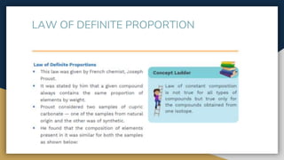 LAW OF DEFINITE PROPORTION
 