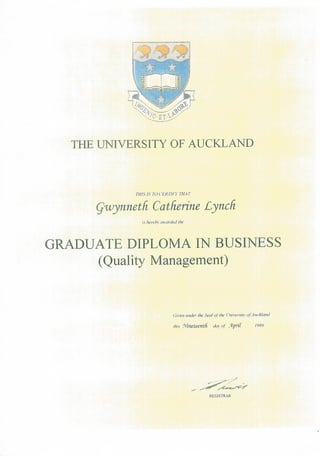Graduate Diploma In Business Certificatre
