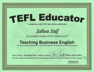 Teaching Business English Certification