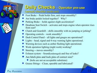 Agility Rac Machine Safety Checks Safe Equipment Operation V17 | PPT