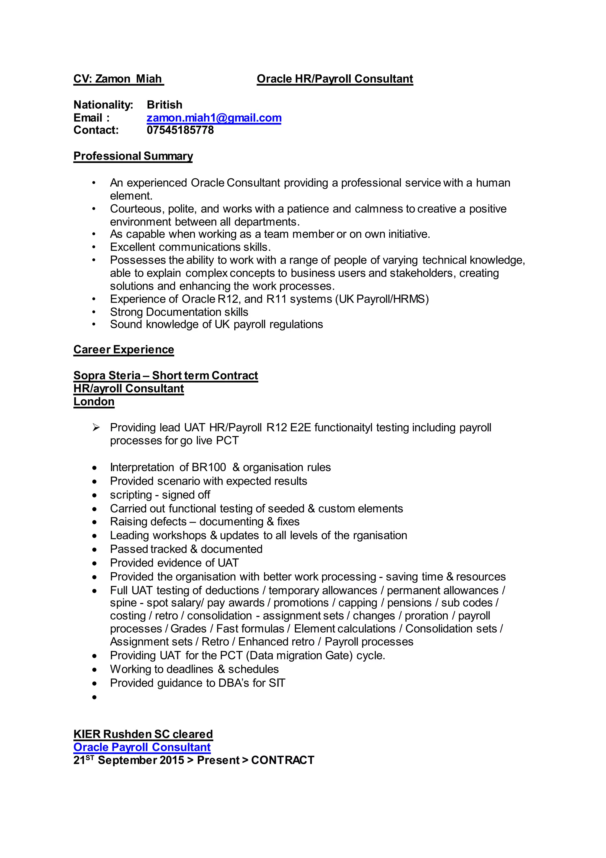 Zamon Miah CV 2017 | DOCX