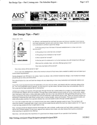 TSR Article Bar Design Tips - Part I