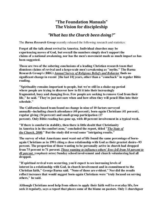 The Foundation Manuals Discipleship Intro - 