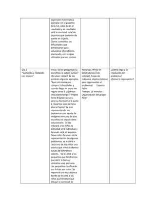 expresión matemática
ejemplo: en el papelito
dirá 2+2, ellos dirán el
resultado y es resultado
será la cantidad total de
p...