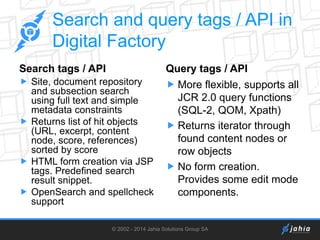 JahiaOne - Jahia7: Query and Search API under the Hood | PPTX