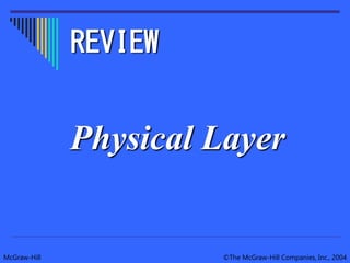 McGraw-Hill ©The McGraw-Hill Companies, Inc., 2004
Physical Layer
REVIEW
 