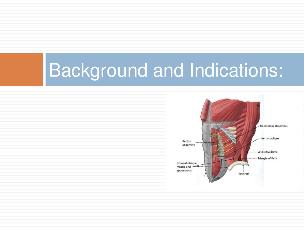Ultrasound Guided Transversus Abdominis Plane (TAP) Block