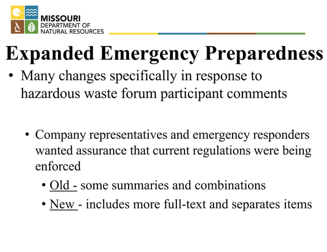 Nicole Eby, Missouri DNR, Hazardous Waste Inspection Checklist Changes ...