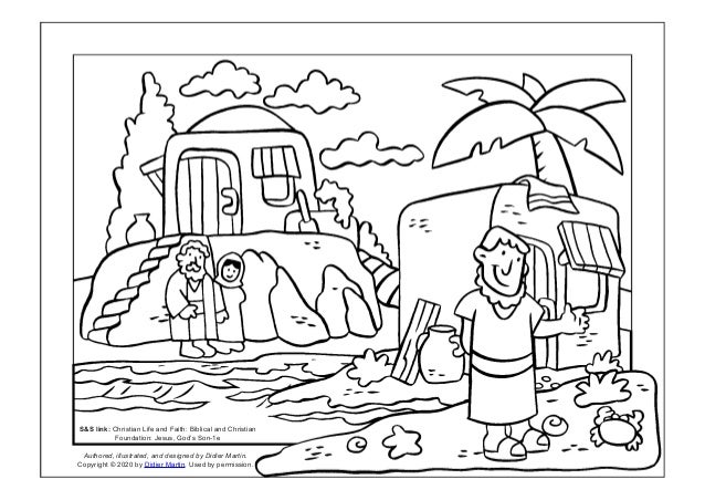 Coloring Page: The Parables of Jesus: A Tale of Two Houses
