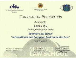 ELSA Salerno International and European Environmental Law Radek