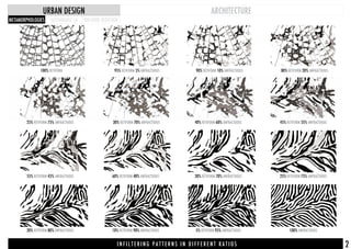 METAMORPHOLOGIES
ARCHITECTURE
SUSTAINABLE LA WILSHIRE REDESIGN
URBAN DESIGN
100% RETIFORM
25% RETIFORM 75% ANFRACTUOUS
55% RETIFORM 45% ANFRACTUOUS
20% RETIFORM 80% ANFRACTUOUS
95% RETIFORM 5% ANFRACTUOUS
30% RETIFORM 70% ANFRACTUOUS
60% RETIFORM 40% ANFRACTUOUS
10% RETIFORM 90% ANFRACTUOUS
90% RETIFORM 10% ANFRACTUOUS
40% RETIFORM 60% ANFRACTUOUS
30% RETIFORM 70% ANFRACTUOUS
5% RETIFORM 95% ANFRACTUOUS
80% RETIFORM 20% ANFRACTUOUS
45% RETIFORM 55% ANFRACTUOUS
25% RETIFORM 75% ANFRACTUOUS
100% ANFRACTUOUS
I N F I L T E R I N G P A T T E R N S I N D I F F E R E N T R A T I O S 2
 