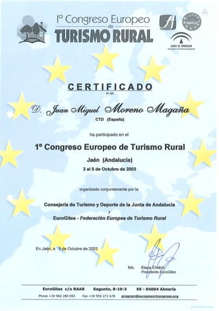 92 1º congreso europeo de  turismo rural