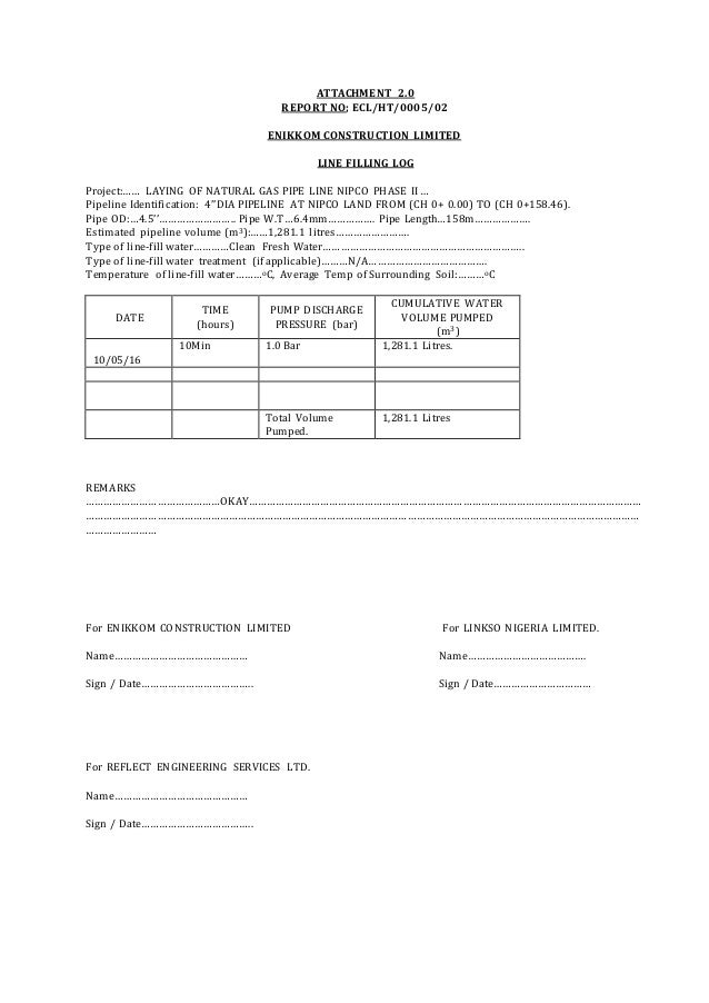 report test format pdf pressure Hydrotest 158m FOR Line. REPORT 4'' report test format pdf pressure Hydrotest 158m FOR Line. REPORT 4''