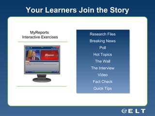 Your Learners Join the Story MyReports  Interactive Exercises Research Files Breaking News Poll Hot Topics The Wall The Interview Video Fact Check Quick Tips 