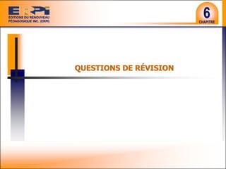 6
CHAPITRE
ÉDITIONS DU RENOUVEAU
PÉDAGOGIQUE INC. (ERPI)
QUESTIONS DE RÉVISION
 