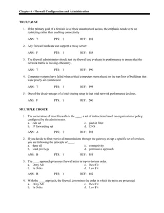 Guide to Firewalls and VPNs 3rd Edition Whitman Test Bank | PDF