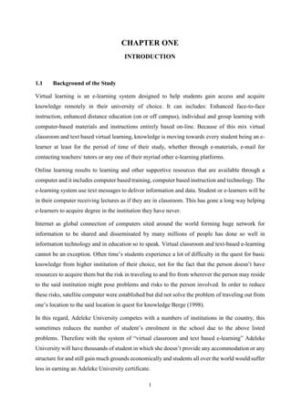 Design and Implementation Of A Virtual Learning System (A case study of ...
