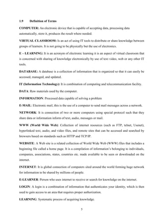 Design and Implementation Of A Virtual Learning System (A case study of ...