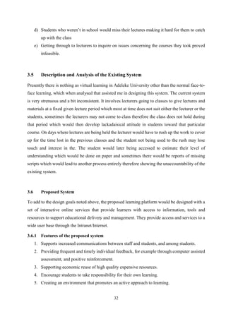 Design and Implementation Of A Virtual Learning System (A case study of ...