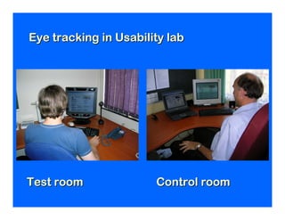 Eye tracking in Usability lab




Test room              Control room
 